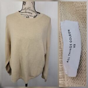 All Things Golden Sweatshirt Womens Sz XS Crewneck Pullover Oversized ECRU